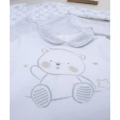 Paquete de 3 pijamas de terciopelo gris y crema