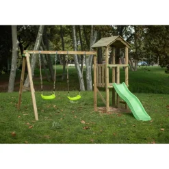 Parque infantil Carlit de madera columpios y tobogán