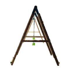 Parque infantil de madera columpios y escalada Timbu