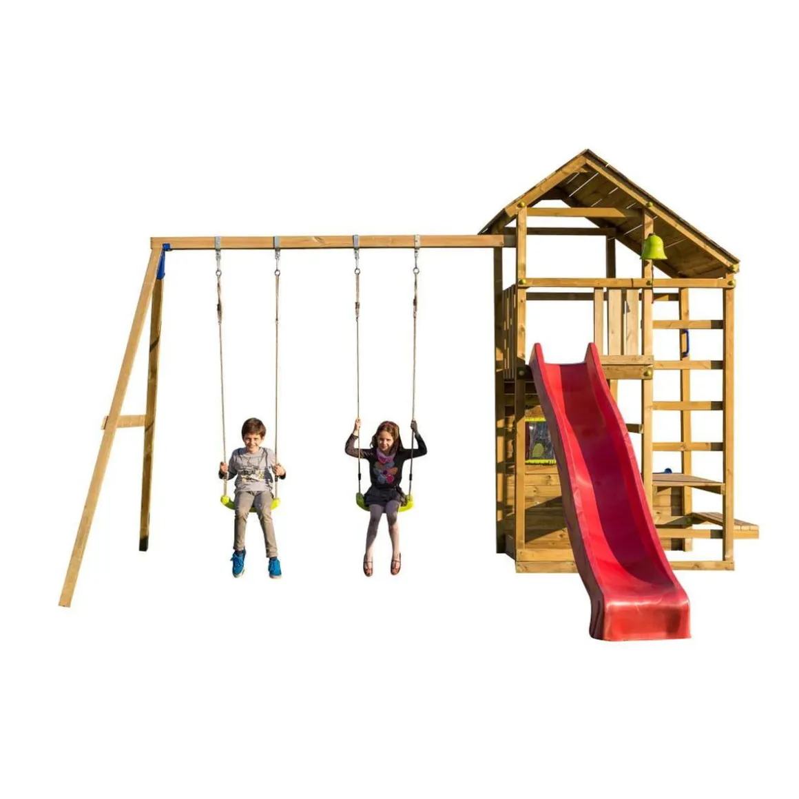 Parque juegos infantil de madera Teide XL con columpio doble