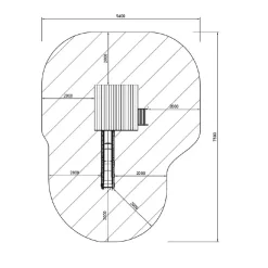 Parque juegos infantil de madera Tibidabo con casita