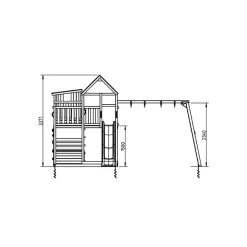 Parque juegos infantil de madera Palazzo XL con columpio doble