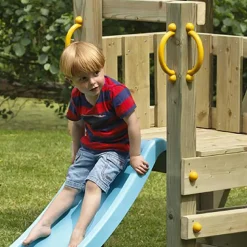 Parque juegos infantil de madera Teide XL con puente y columpio doble