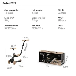 Patín Qplay EVO 5‑en‑1 con luces – Color beige