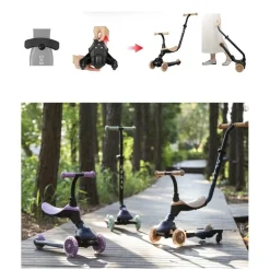 Patín Qplay EVO 5‑en‑1 con luces – Color beige