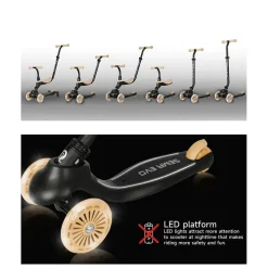 Patín Qplay EVO 5‑en‑1 con luces – Color beige