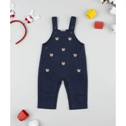 Peto azul niño con renos bordados