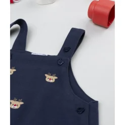 Peto azul niño con renos bordados