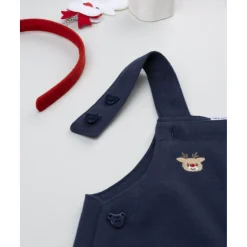 Peto azul niño con renos bordados