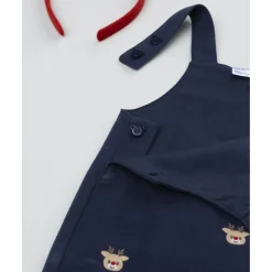 Peto azul niño con renos bordados