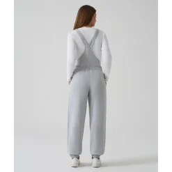 Petos premamá de felpa gris para embarazo y lactancia