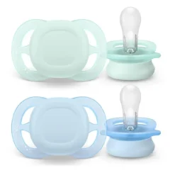 Philips Avent - 2 chupetes Ultra Start niño azul y verde (0-2m)