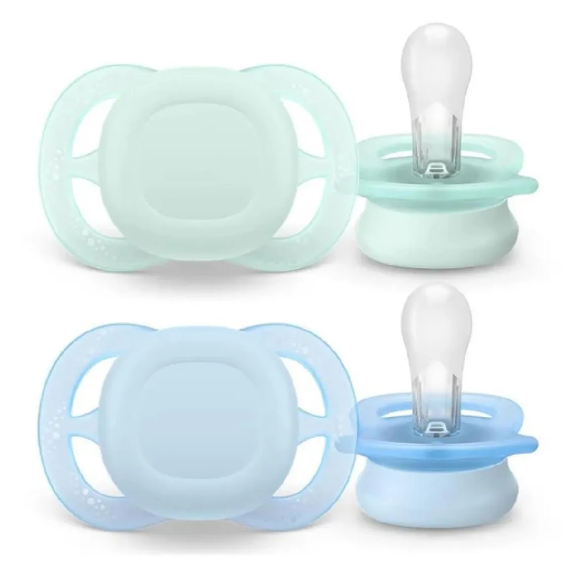 Philips Avent - 2 chupetes Ultra Start niño azul y verde (0-2m)