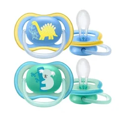 Philips Avent - Chupetes Ultra Air verde y azul +18 meses