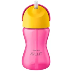 Philips Avent - Vaso rosa con pajita 300 ml +12 meses