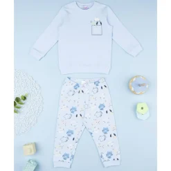 Pijama azul de animalitos para niño