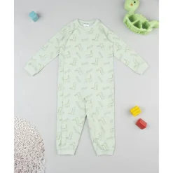 Pijama de invierno bebé verde dinosaurios