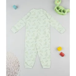 Pijama de invierno bebé verde dinosaurios
