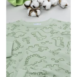 Pijama dos piezas niño verde dinosaurios