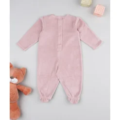 Pijama niña rosa de terciopelo con gatitos