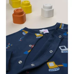 Pijama niño azul con excavadoras