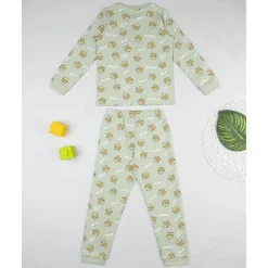 Pijama niño verde con estampado de tigre