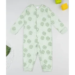 Pijama niño verde con leones