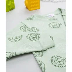 Pijama niño verde con leones