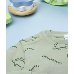 Pijama verde de dinosaurios para niño