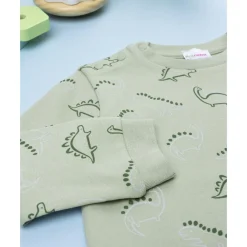 Pijama verde de dinosaurios para niño