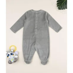 Pijama verde oscuro de terciopelo con leoncitos