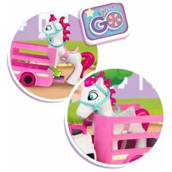 Pinypon - Remolque y caballo con mini muñeca y accesorios Pop&Swap