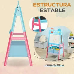 Pizarra 2 en 1 con cajas de tela Azul