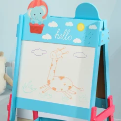 Pizarra 2 en 1 con cajas de tela Azul