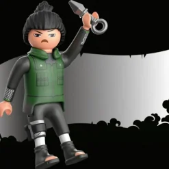 Playmobil - Figura de Shikamaru con chaleco verde, pantalón y botas negras y Kunai ㅤ