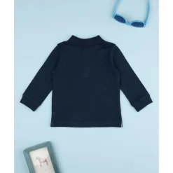 Polo de niño azul marino de manga larga