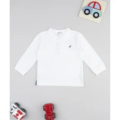 Polo niño blanca manga larga
