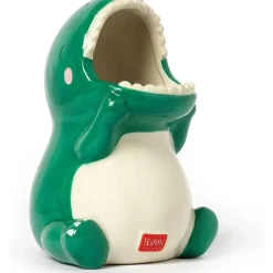 Portalápices de cerámica de escritorio, pintado a mano, tema Dino ㅤ