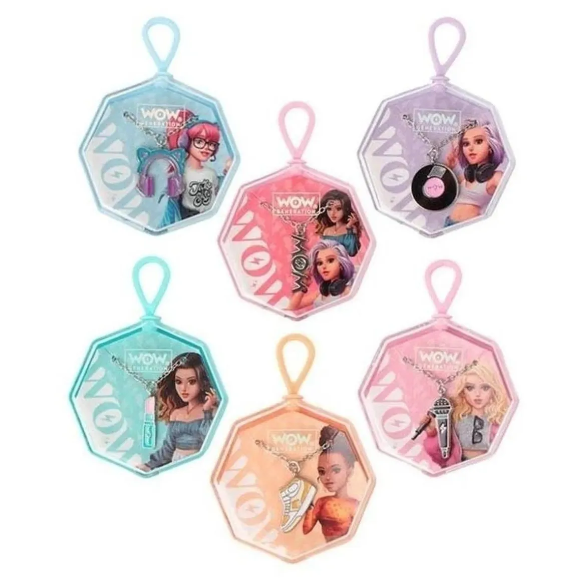 Pulseras y collares multicolor con 6 charms Wow Generation ㅤ