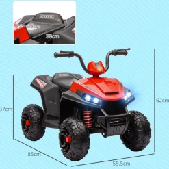 Quad eléctrico para niños Rojo y Negro