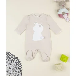 Ranita bebé niña marrón con pompon