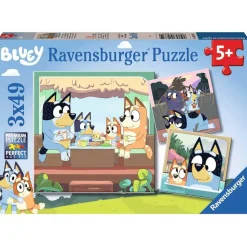 Ravensburger - Bluey - Puzzle infantil Ravensburger Bluey, 3x49 piezas ㅤ
