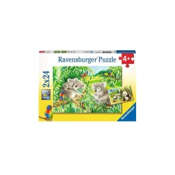 Ravensburger - Koala y panda - Puzzle 2x24 piezas