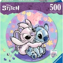 Ravensburger - Puzzle circular Disney Stitch, colección rompecabezas, 500 piezas ㅤ