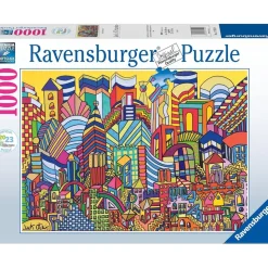 Ravensburger - Puzzle Paisaje Urbano Nocturno 1000 Piezas ㅤ