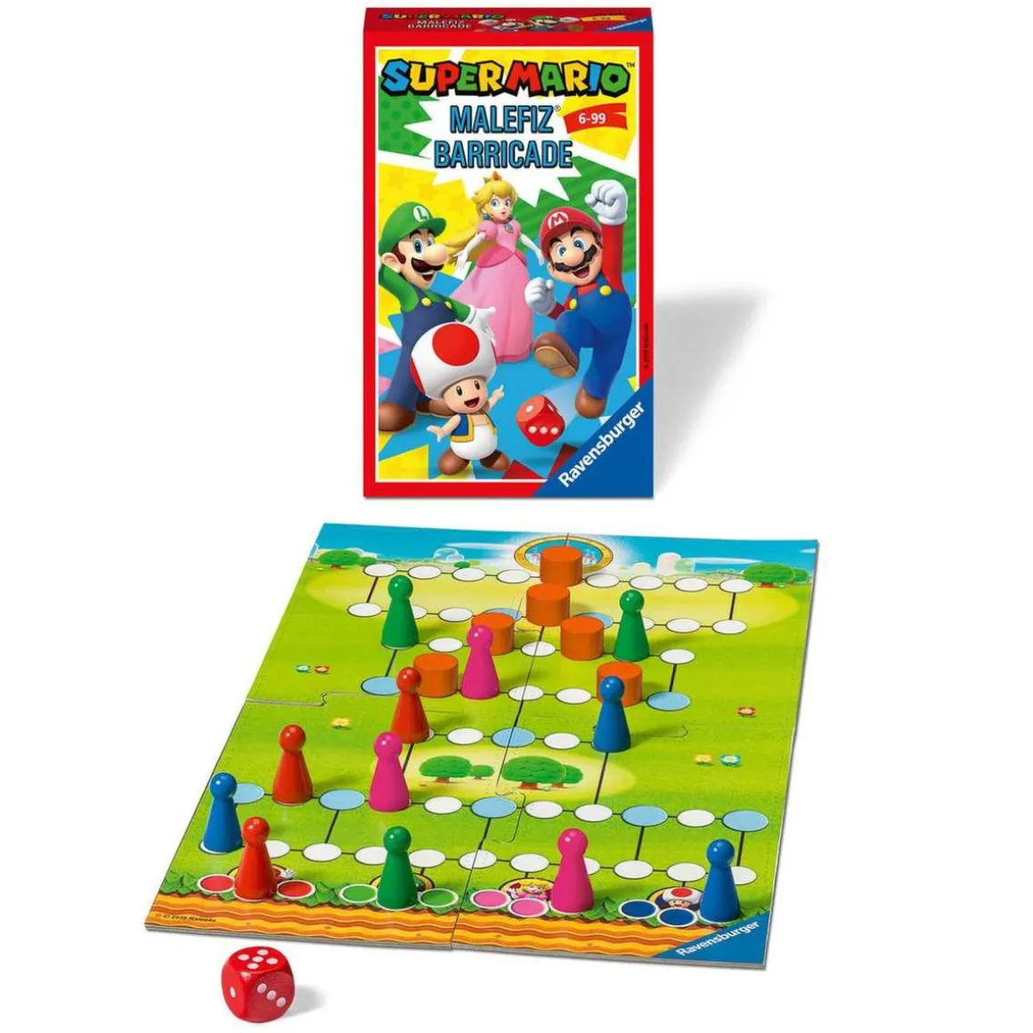 Ravensburger - Super Mario - Super Mario compacto Barricada Malefiz, 2-4 jugadores ㅤ