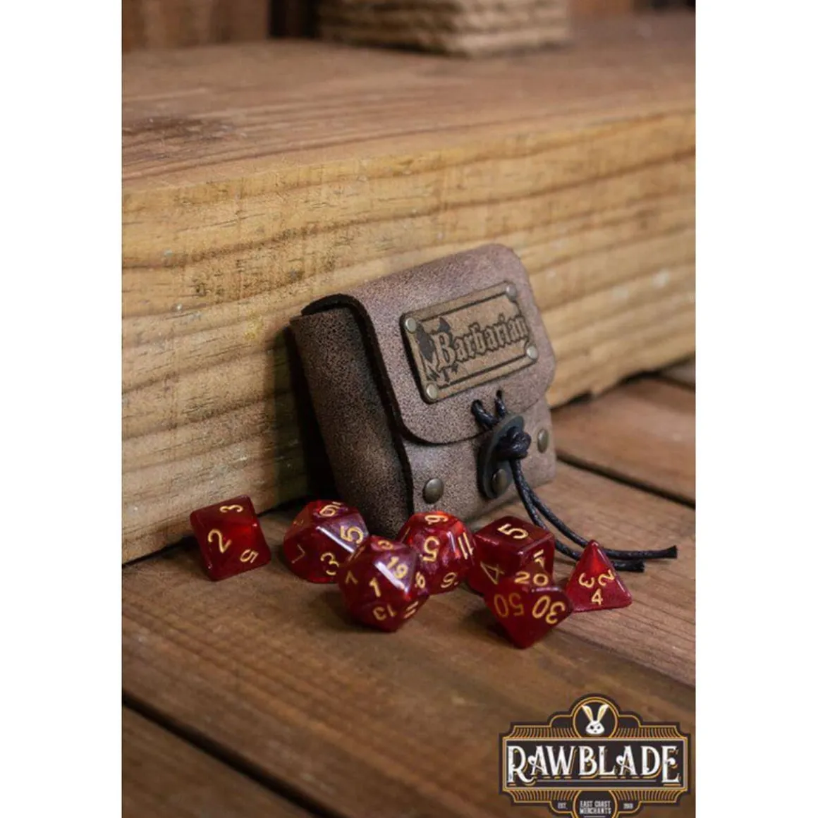 Rawblade - Dados y bolsa de cuero Bárbaro