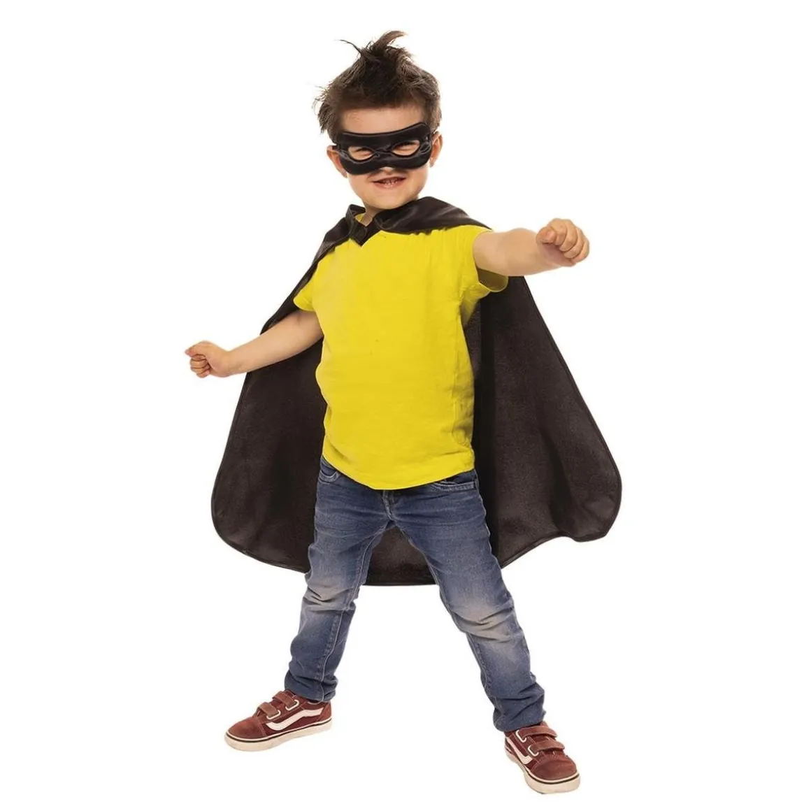 Rubie's - Set superhéroe capa y antifaz negro talla M