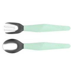 Set de cubiertos para bebé menta