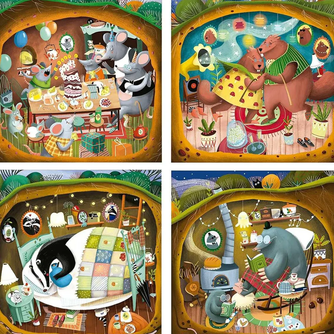 Set de puzzles infantiles progresivos: cuentos del bosque, 12-25 piezas ㅤ